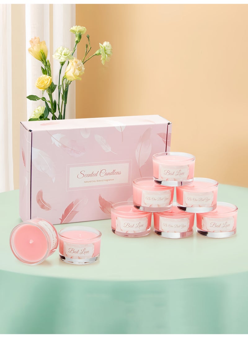 6-Pack Pink Encounter Scented Soy Wax Candles - Smokeless Aromatherapy for Home Relaxation & Gift Giving - Image 3
